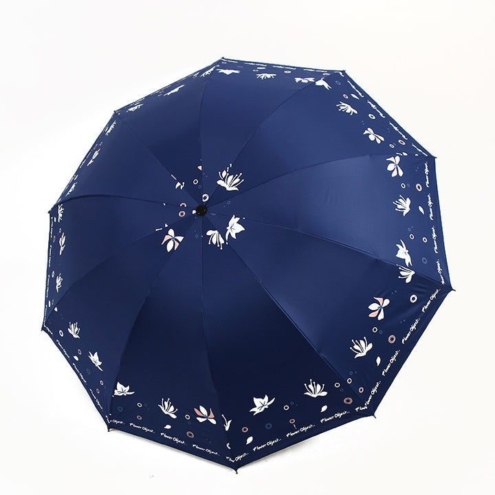 Kvinne elegant paraply med blomstertrykk design Luvikno