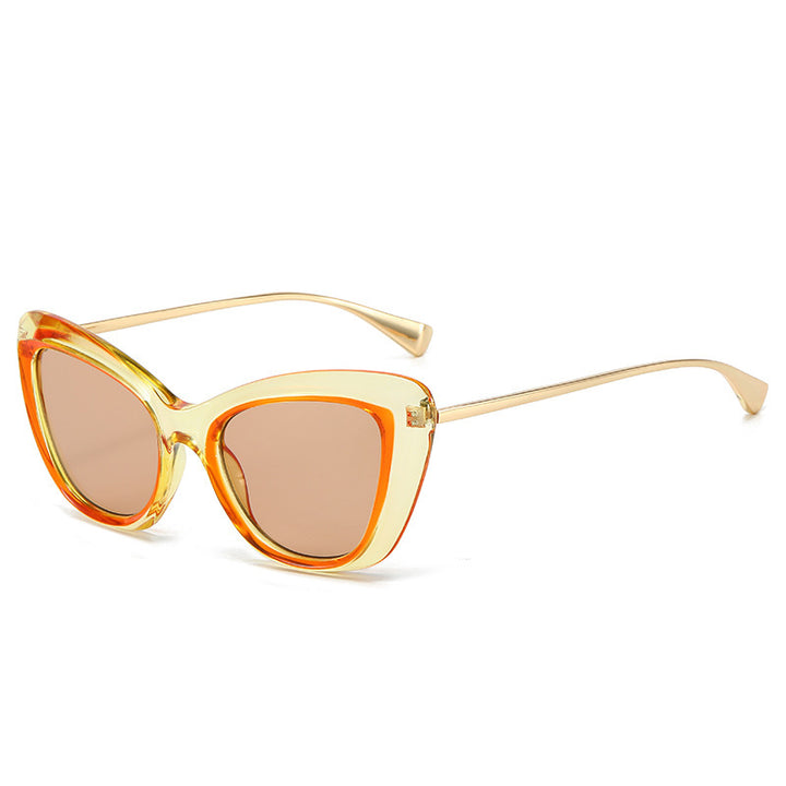 Dame Cat-Eye solbriller med elegant metallramme Luvikno