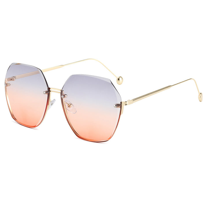 Dame oversized solbriller i moderne hexagonstil Luvikno