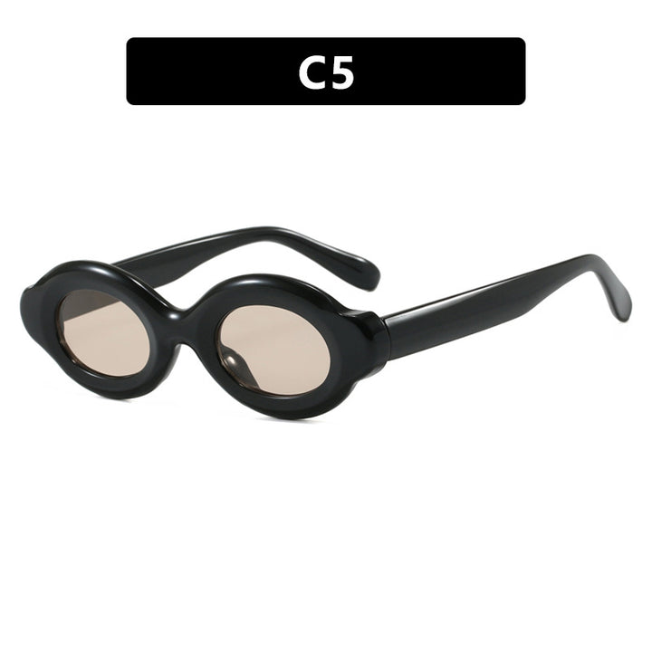 Dame solbrille i trendy retro-design med ovale glass Luvikno