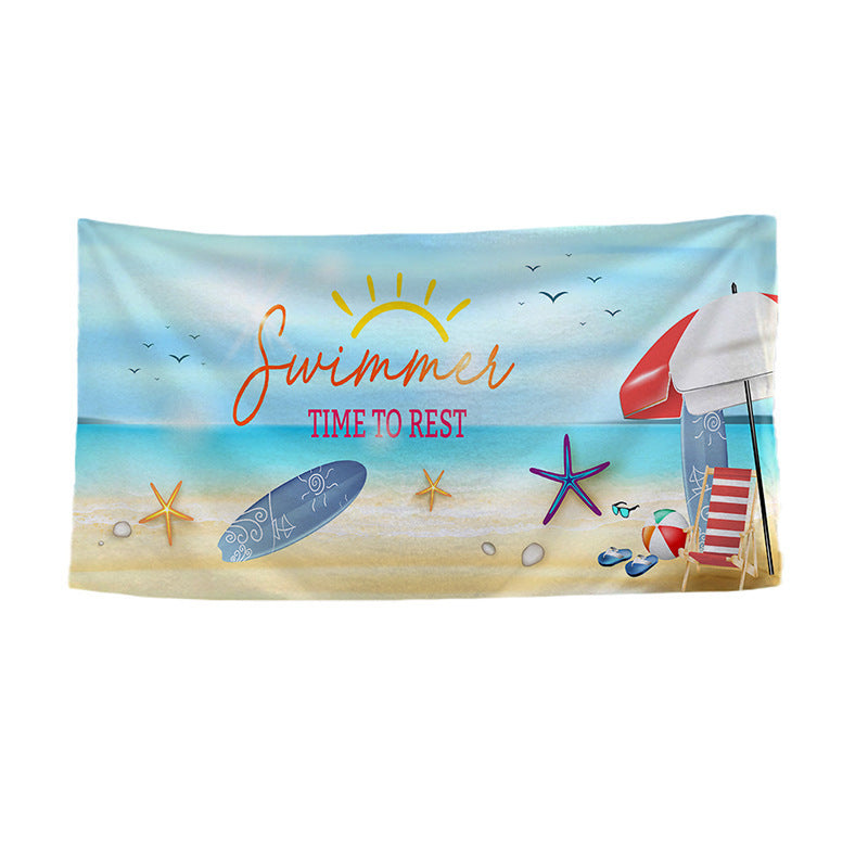Women's beach towel with vibrant palm motif Luvikno
