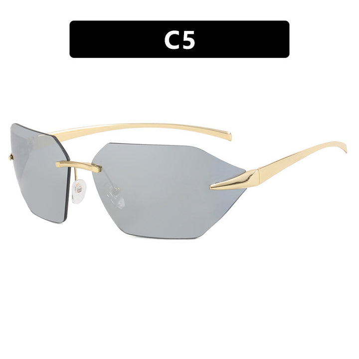 Damer geometrisk solbrille med elegant metallramme og polarisert glass Luvikno