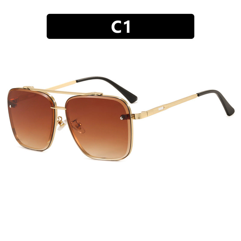 Dame kvadratisk solbrille med beskyttende glass og moderne metallramme Luvikno