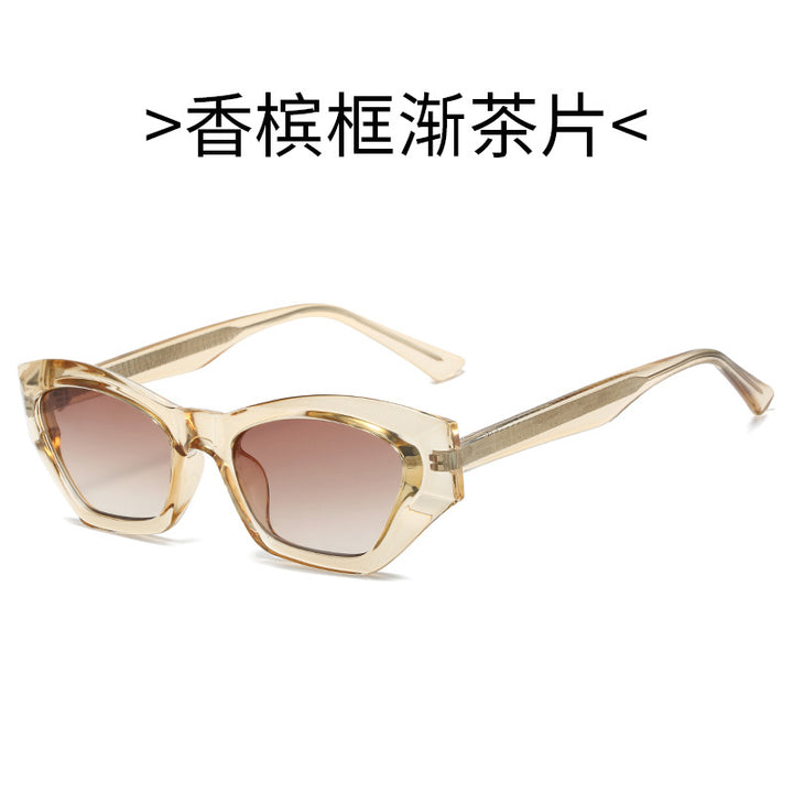 Damer Cat Eye solbriller med moderne transparente detaljer Luvikno