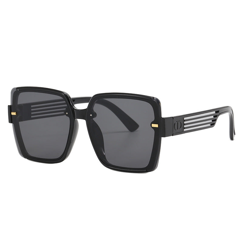 Dame firkantet solbrille med trendy geometrisk design Luvikno