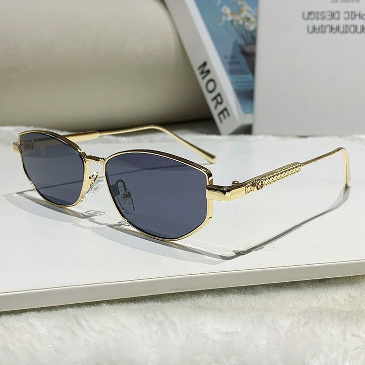 Dame elegant solbrille med glitrende metallramme Luvikno
