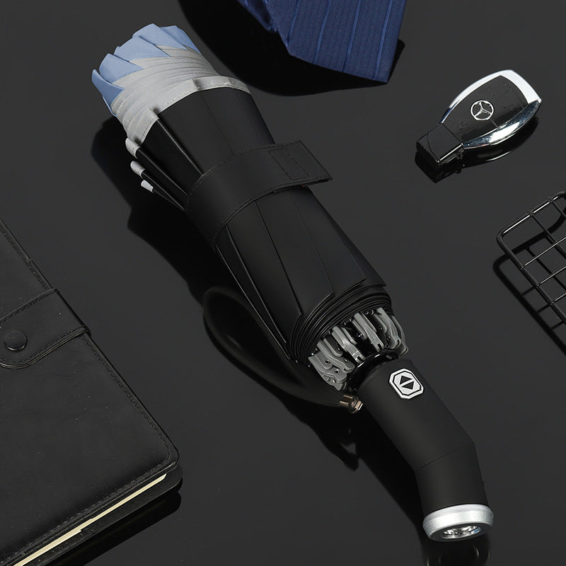 Damer kompakt og innovativ dobbel-trigger-regnparaply Luvikno