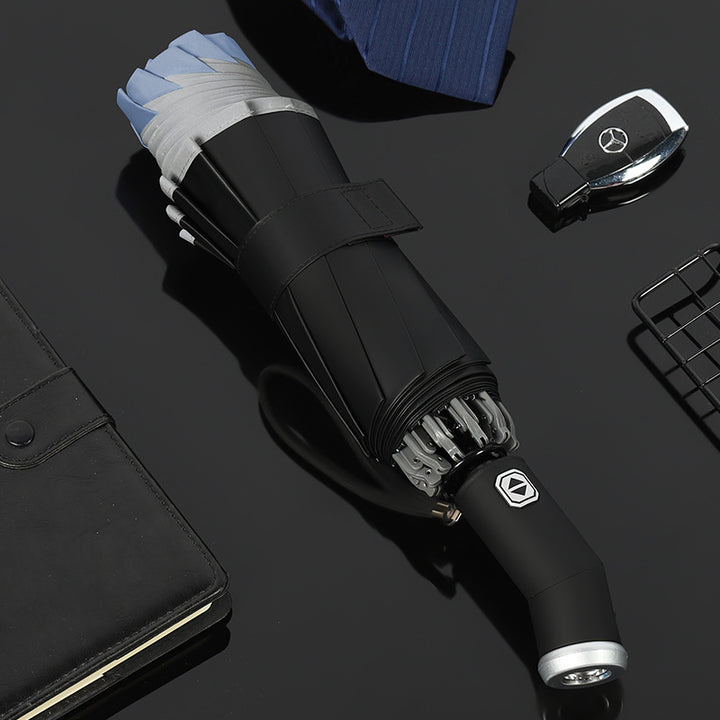 Damer kompakt og innovativ dobbel-trigger-regnparaply Luvikno