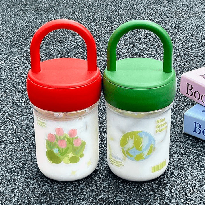 Damen umweltfreundliche Trinkflasche mit praktischem Tragegriff Luvikno