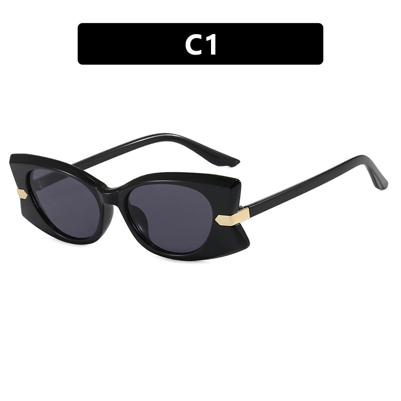 Dame Cat-Eye Solbrille med stilfull metalldetalj og UV-beskyttelse Luvikno