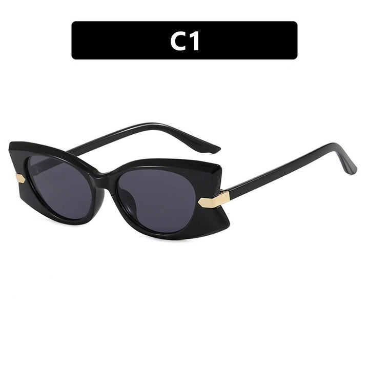 Dame Cat-Eye Solbrille med stilfull metalldetalj og UV-beskyttelse Luvikno
