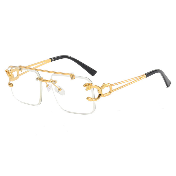 Dame kvadratisk solbrille med elegante dekorative detaljer Luvikno