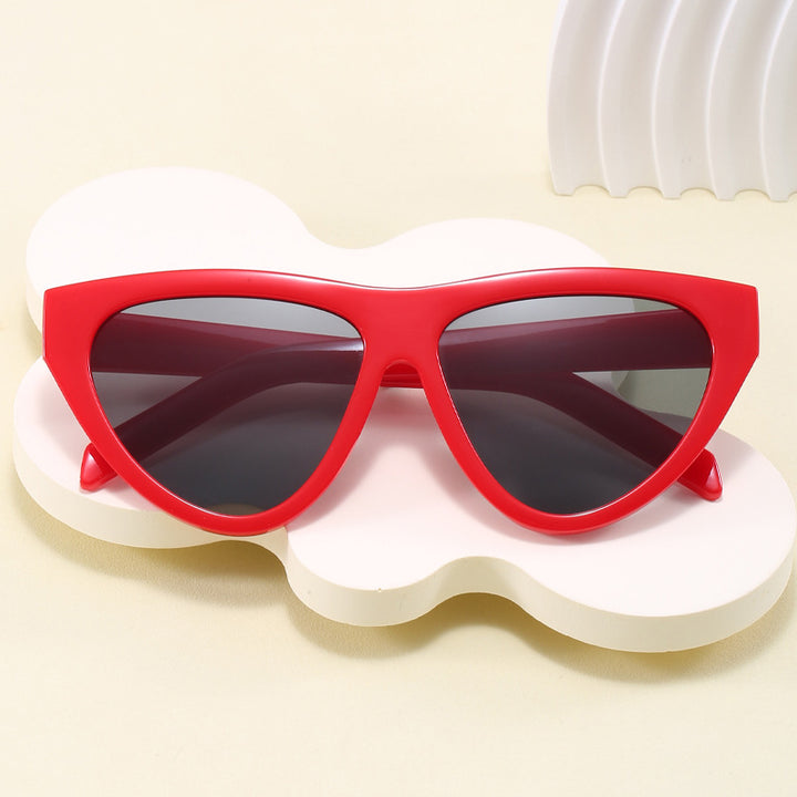 Dame futuristisk Cat-Eye solbrille med høykvalitets plastikkramme Luvikno