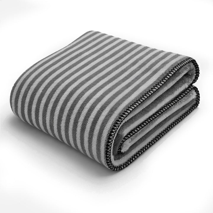 Dame varm komfortabel fleece-teppe med elegant stripe-struktur Luvikno