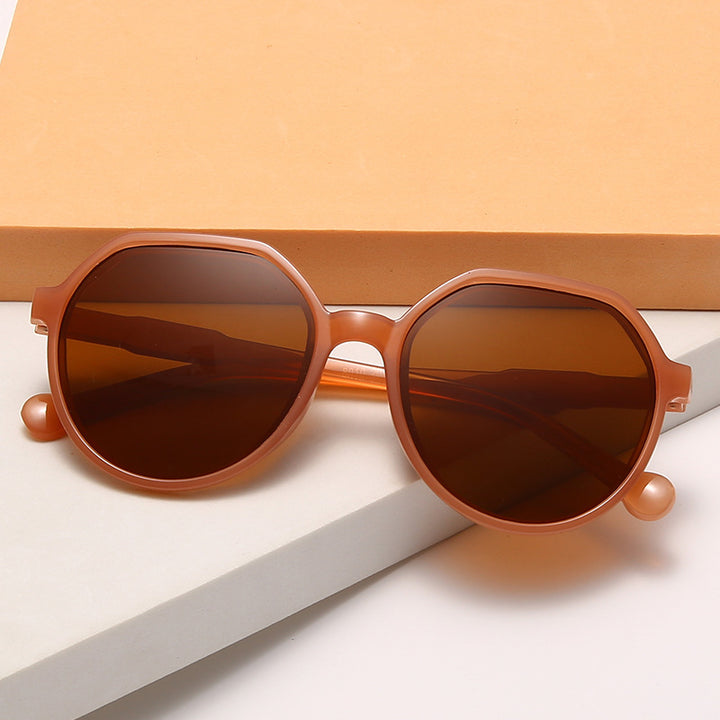 Dame moter solbrille med markant åttekant-design Luvikno