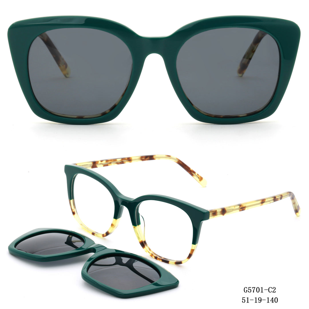 Dame retro-inspirert solbrille med avtagbare glass Luvikno