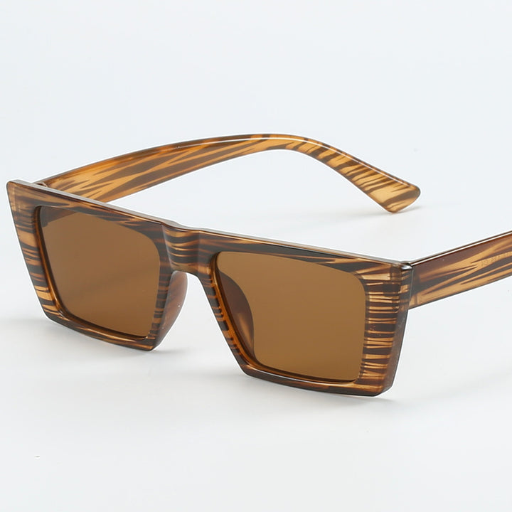 Dame geometrisk solbrille med trendy, firkantet ramme Luvikno