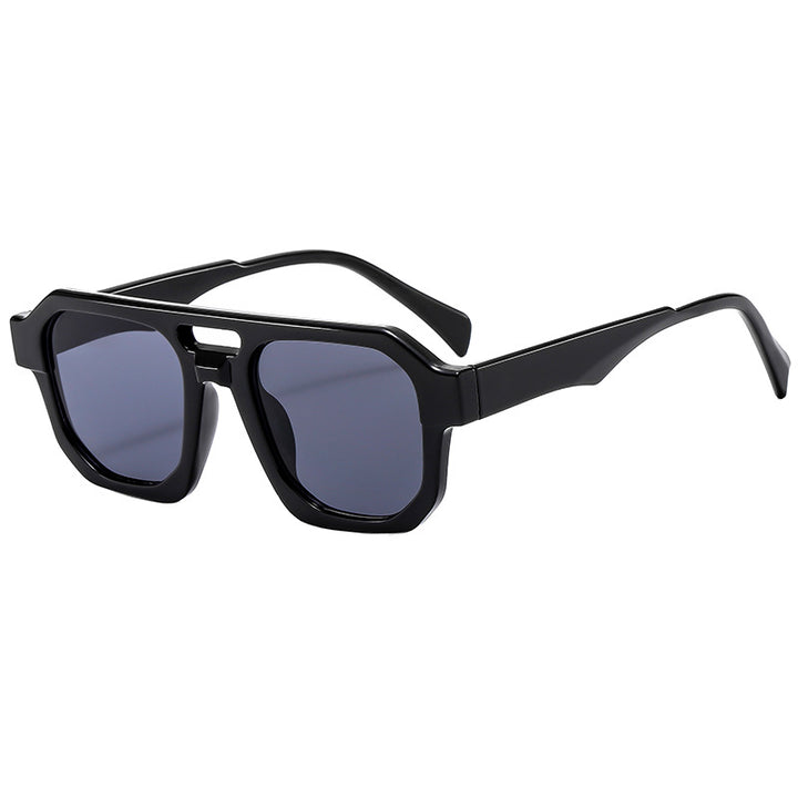 Dame eksklusiv polygonal solbrille med luksuriøst skjoldpadde-mønster Luvikno