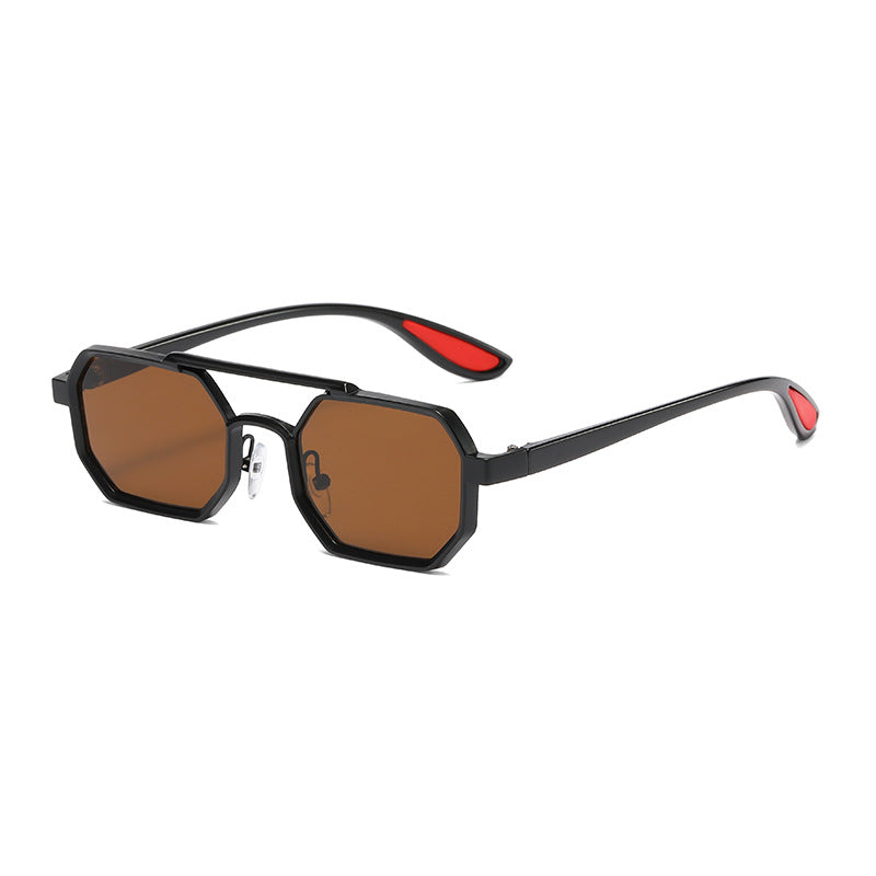 Damer moteriktig designer-solbrille med eksklusiv åttkantet ramme Luvikno