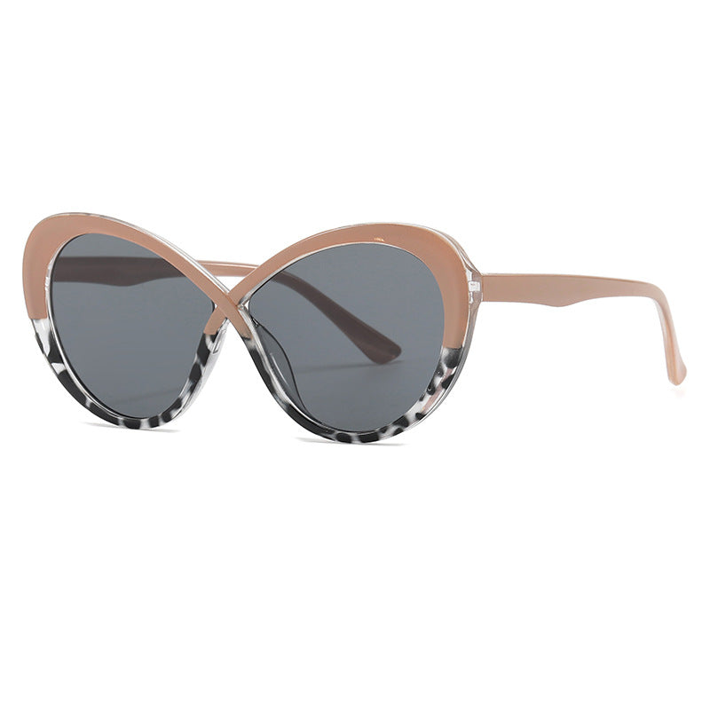 Dame Cat-Eye solbriller med speilfolierte glass Luvikno