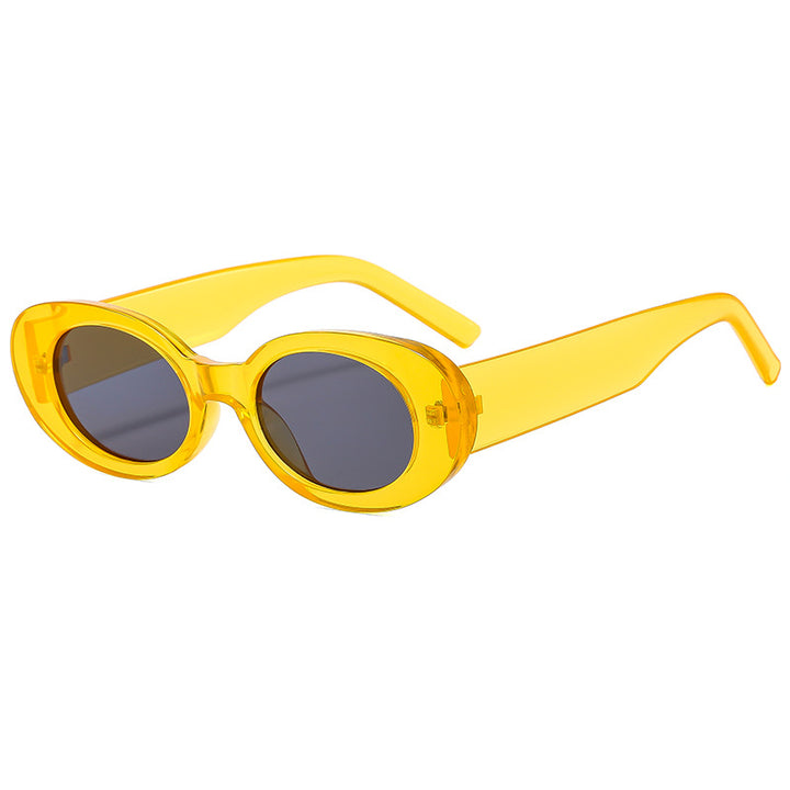 Dame modische solbrille med unik oval ramme Luvikno