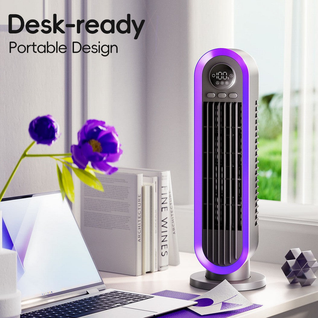 Herre Turmventilator med fjernkontroll og tidsur Luvikno