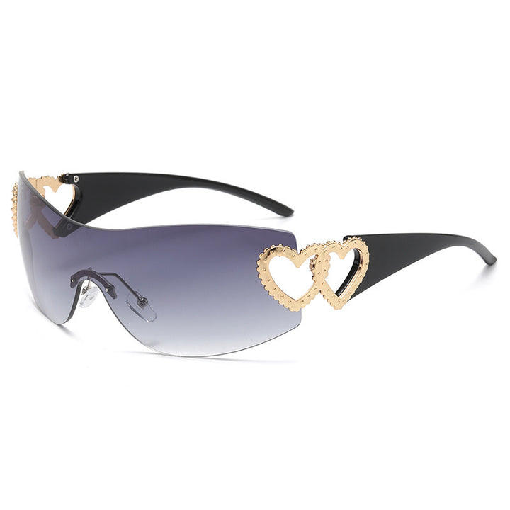 Dame designer-solbrille med luksuriøs hjerte-akseent Luvikno
