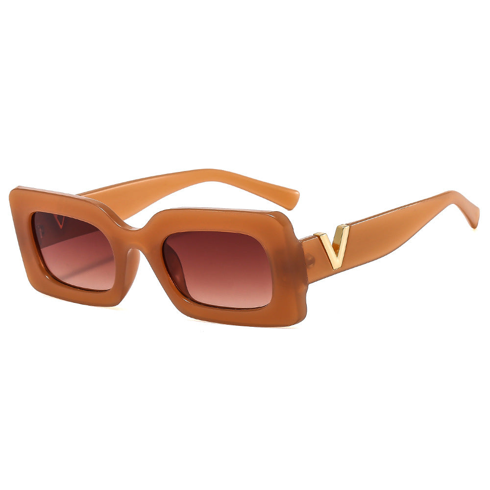 Dame Stilig oversized solbrille med unikt ramme Luvikno