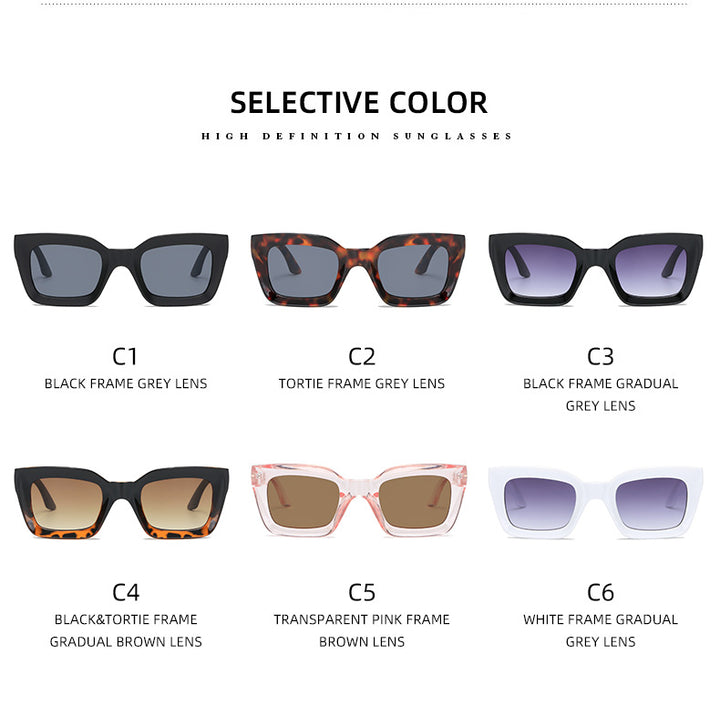 Dame kvadratisk solbrille med luksuriøs design Luvikno