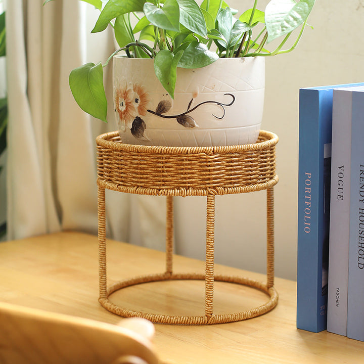 Unisex Moderne planteholder med flettet kurv og metallramme Luvikno