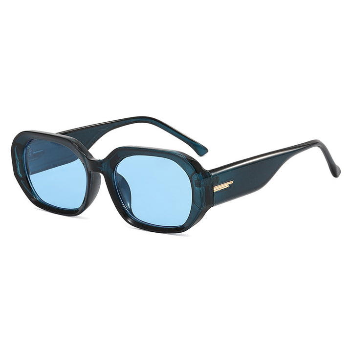 Dame moteriktig geometrisk solbrille med robust design Luvikno