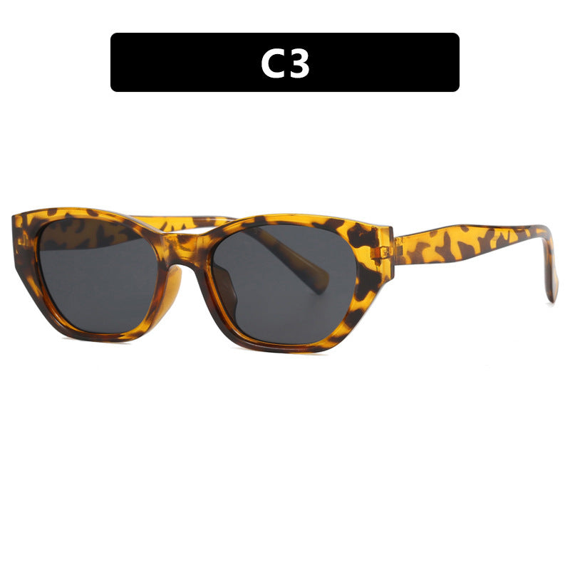 Dame Cat-Eye solbriller med transparent, geometrisk ramme Luvikno