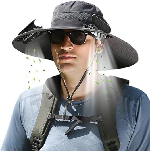 Utendørs solhatt med bred brem, integrert ventilasjon, UV-beskyttelse og hakebånd Luvikno
