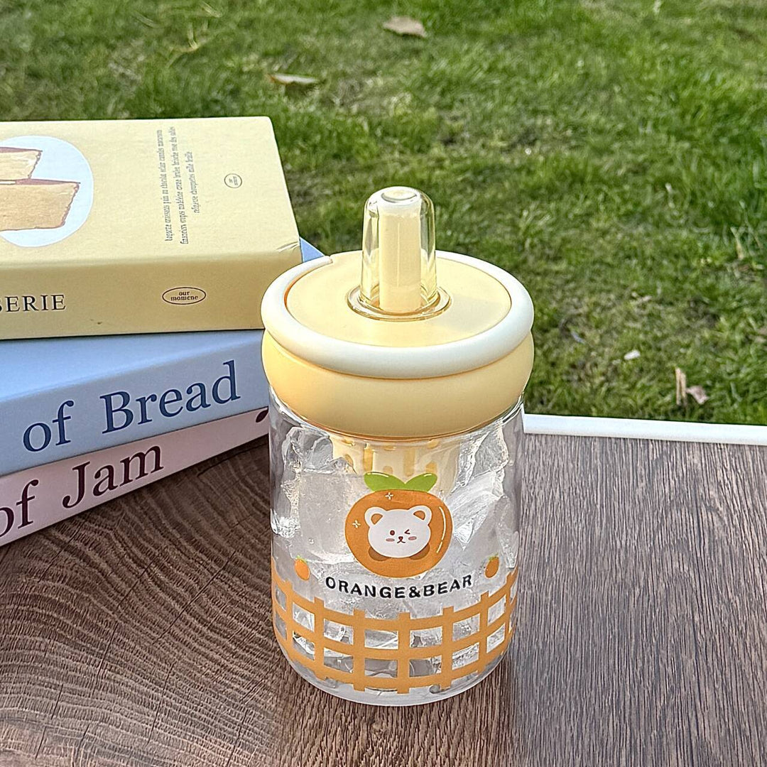 Damen isolierte Trinkflasche mit innovativem Deckel und fröhlichem Design Luvikno