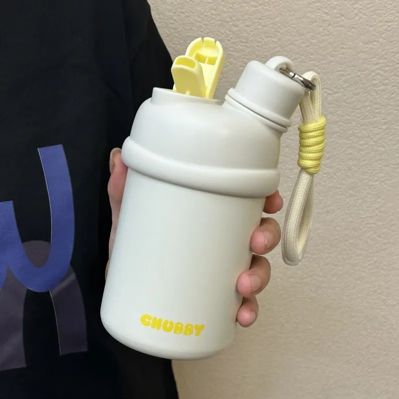 Damen Sportliche Wasserflasche mit praktischem Trageband Luvikno