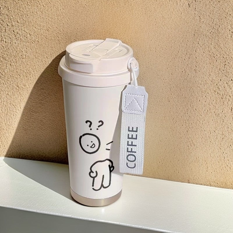 Dame isolerende drikkeflaske med praktisk klappdeksel og sjarmerende Hello Kitty-design Luvikno