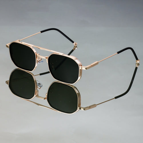 Dame Designer solbrille med elegant metallisk ramme Luvikno