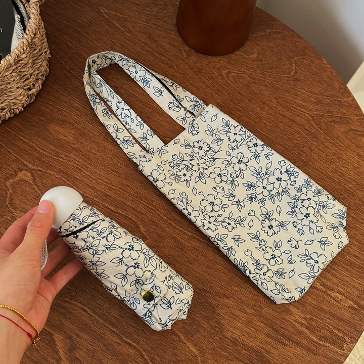 Damer sammenleggbare handleveske med blomstermotiv Luvikno