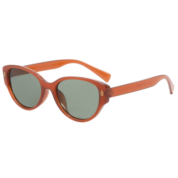 Dame Cat-Eye Solbrille med moderne plastikkramme Luvikno