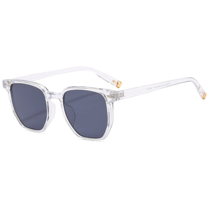 Dame moteriktig transparent solbrille i elegant hexagon-design Luvikno