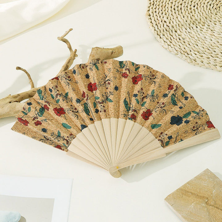 Damer håndlaget vifte med florale motiv Luvikno