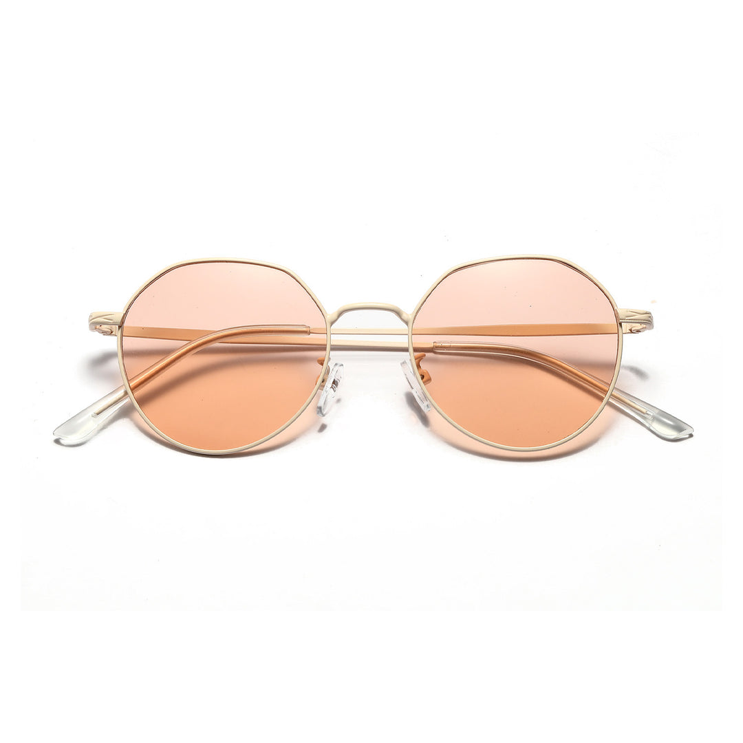 Dame rund brille med filigran metallramme Luvikno