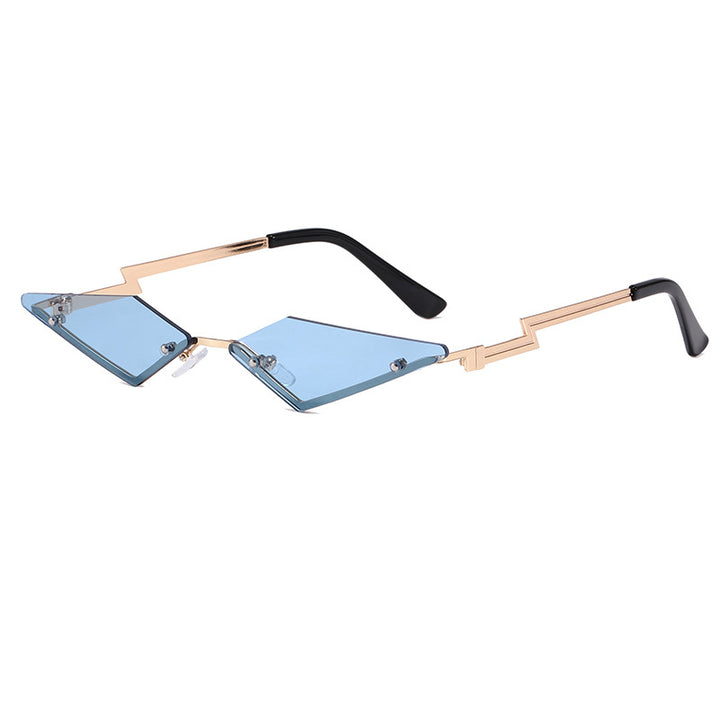 Dame geometrisk designer solbrille med innovativ ramme Luvikno