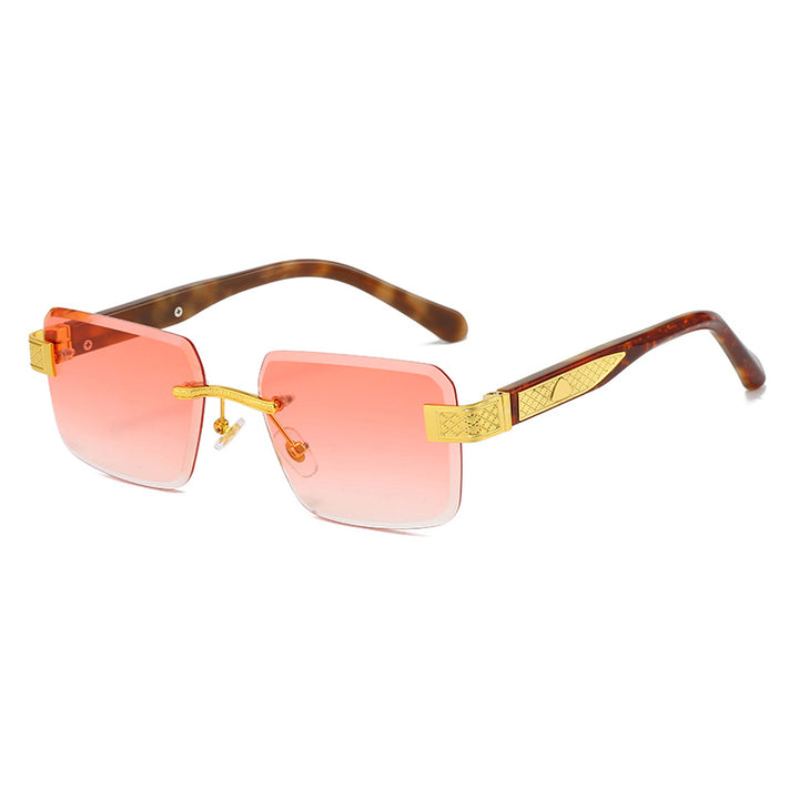 Damer elegant solbrille med luksuriøs, glitrende ramme Luvikno