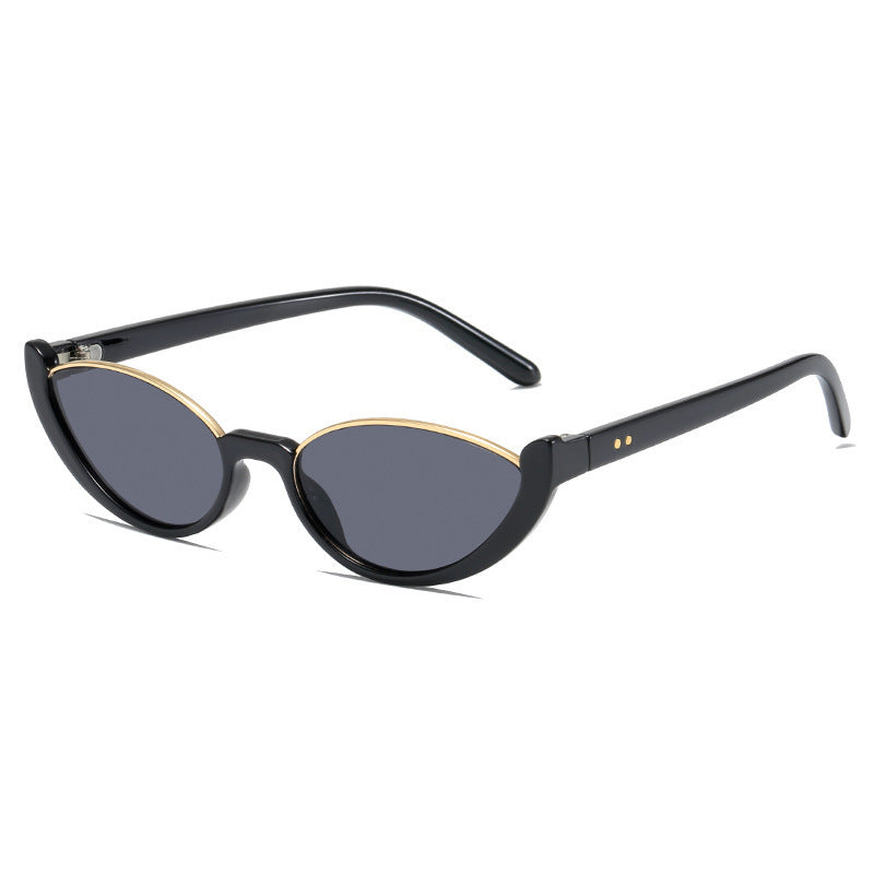 Dame Cat-Eye solbriller med diskret ramme og polarisert glass Luvikno