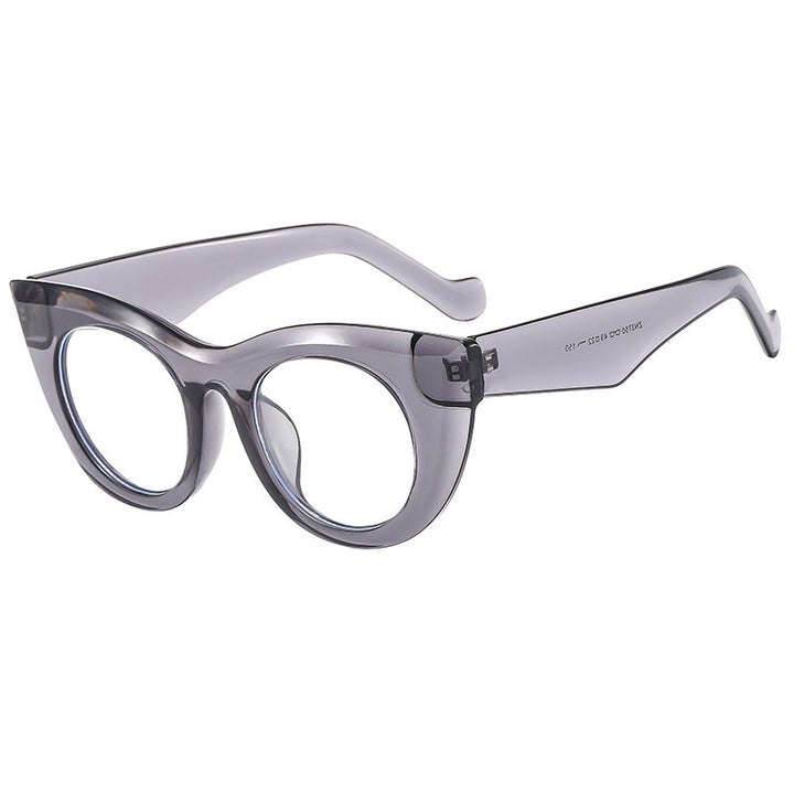 Dame Cat-Eye solbriller med transparent ramme og polariserte linser Luvikno