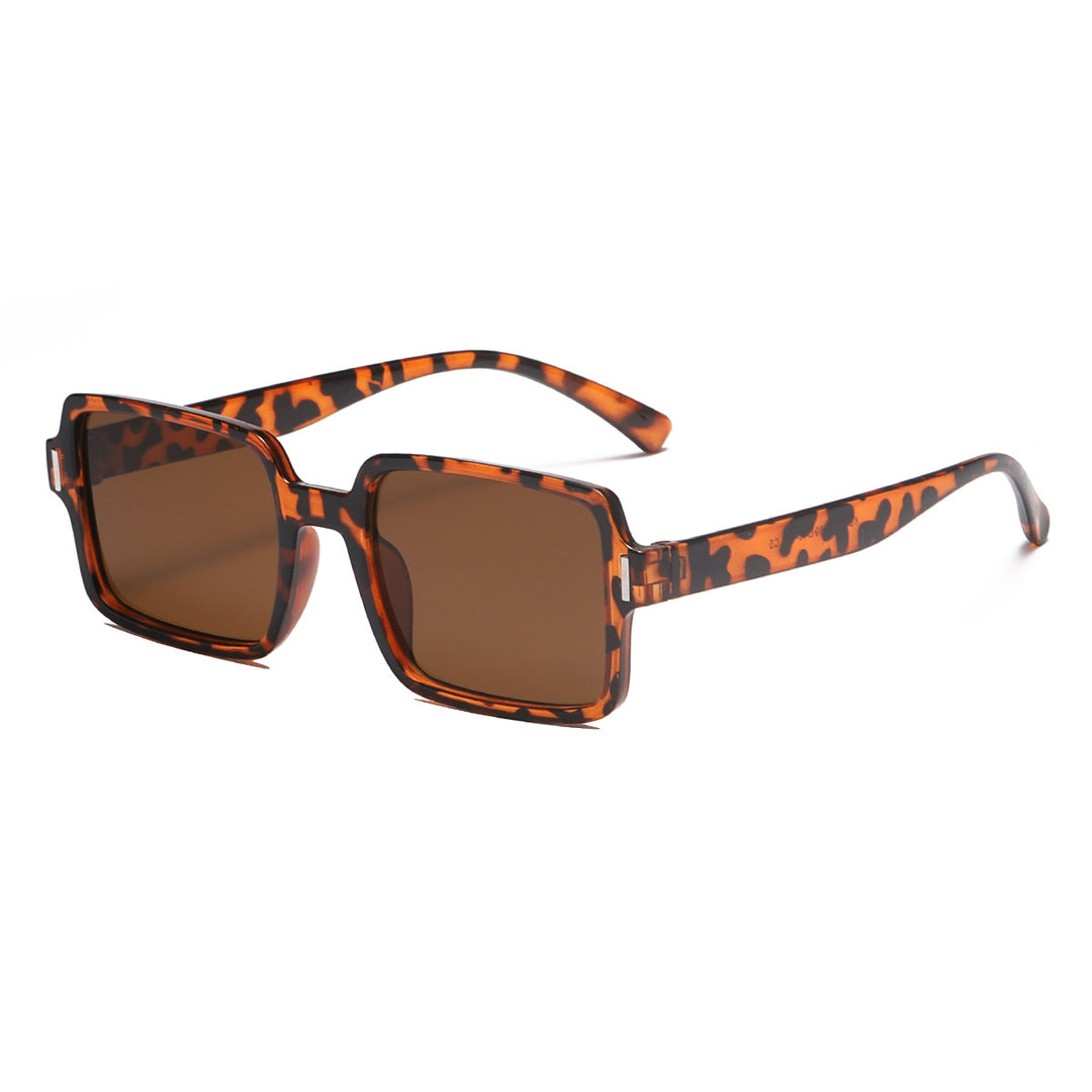 Dame kvadratisk solbrille i elegant leopardmønster Luvikno