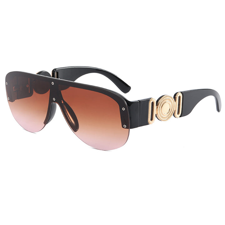 Dame stor solbrille med luksuriøs kantdesign Luvikno