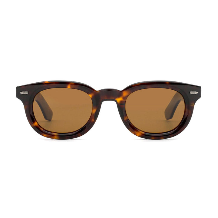 Dame retro-inspirert solbrille med bredt skilpadde-ramme og harmoniske glass Luvikno