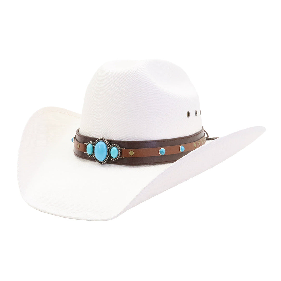 Turquoise Stråhatt Western | Luvikno